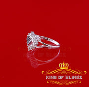 King of Bling's  Real 10kt White Gold HEART shape 0.33CT Real Diamond Black Princess Ring SZ 6.5 KING OF BLINGS