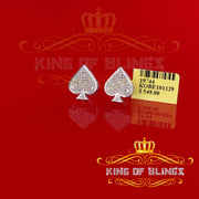 King Of Bling's 925 Sterling Silver White 0.25ct Diamond For Women's / Men's Stud Heart Earring KING OF BLINGS
