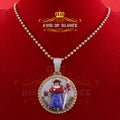 King Of Bling's SANTO NINO DEATOCHA Sterling Silver Yellow Pendant with 3.0ct Genuine Moissanite KING OF BLINGS