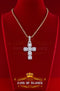 King of Bling's Yellow 925 Sterling Silver Cross Pendant 8.03ct Cubic Zirconia KING OF BLINGS