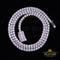 925 Silver White 23ct Moissanite Tennis Men's Necklace size 22inch & Width 3mm KING OF BLINGS