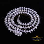 925 Silver White 20ct Moissanite Tennis Men's Necklace size 21.5 inch & Widt 6mm KING OF BLINGS