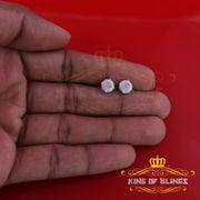 King Of Bling's 925 Sterling Silver 0.10ct Diamond For Women's & Men's White Stud Round Earring KING OF BLINGS