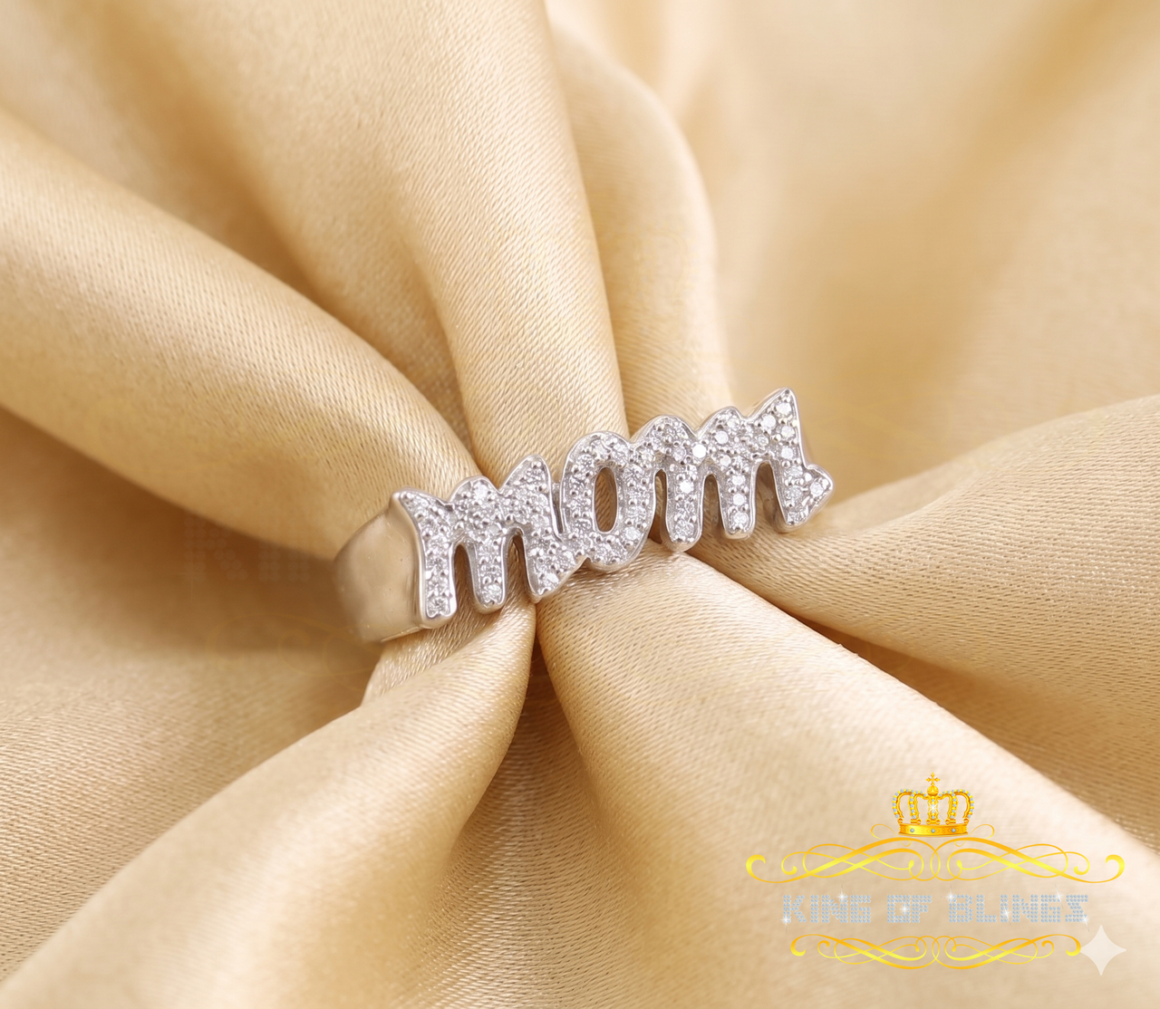 King Of Bling's925 White Silver 0.52ct Cubic Zirconia MOM Ring Size-7 Offer @ Mother's Day