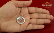 King Of Bling's Fancy Circle Shape 2.50ct Sterling Silver White Pendant Cubic Zirconia Stone KING OF BLINGS
