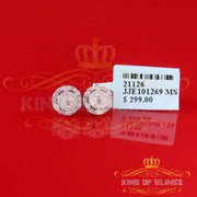 King of Bling's 0.50ct VVS 'D' Moissanite Men's/Womens White Silver Round Earrings KING OF BLINGS