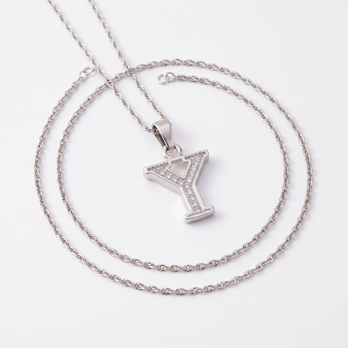 King Of Bling's Attractive Sterling SilverAll Alphabet Letter White Pendant with Cubic Zirconia KING OF BLINGS