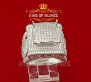 925 Sterling 5.00ct Cubic Zirconia White Silver Square Womens /Men's Ring Size9 KING OF BLINGS