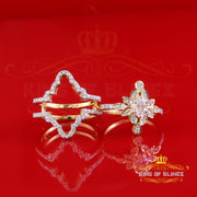 King of Bling's 925 Silver Moissanite Fancy Ring W/ Guard in SZ7 for Women Yellow 2.00ct VVS D King of Blings