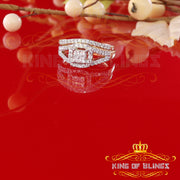 King Of Bling's 925 Sterling Yellow Silver Square 1.50ct Cubic Zirconia Womens Ring Size - 9 KING OF BLINGS