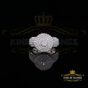 Sterling White Silver Round-Shaped 4.75ct Cubic Zirconia Womens Ring Size 7.5 KING OF BLINGS