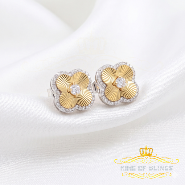 King of Bling's 925 White Silver 0.80ct VVS 'D' Moissanite Square Stud Earring Men's/Womens