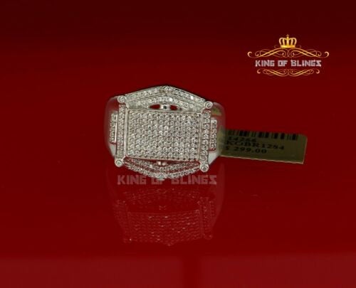 1.30ct Iced Out White Cubic Zirconia Fashion Luxury Big Ring For Men's Size 12 KING OF BLINGS