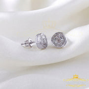 King Of Bling's 0.15ct Diamond 925 Sterling Silver stud White For Men / Women Round Earrings KING OF BLINGS