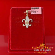 King Of Bling's Promise Yellow 925 Sterling Silver Fleur de Lis Pendant 0.50ct Cubic Zirconia KING OF BLINGS