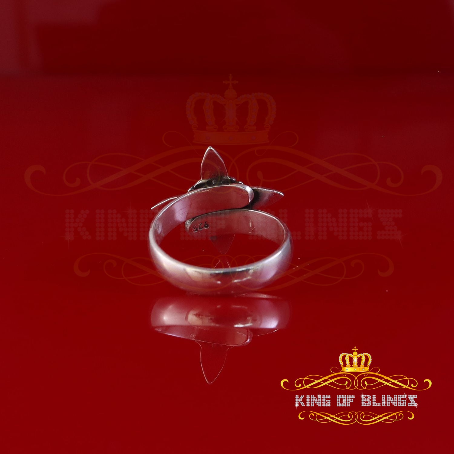 KING OF BLINGSWhite 925 Sterling Silver Witch Knot Geometric Style Women's Ring SZ 9 KING OF BLINGS