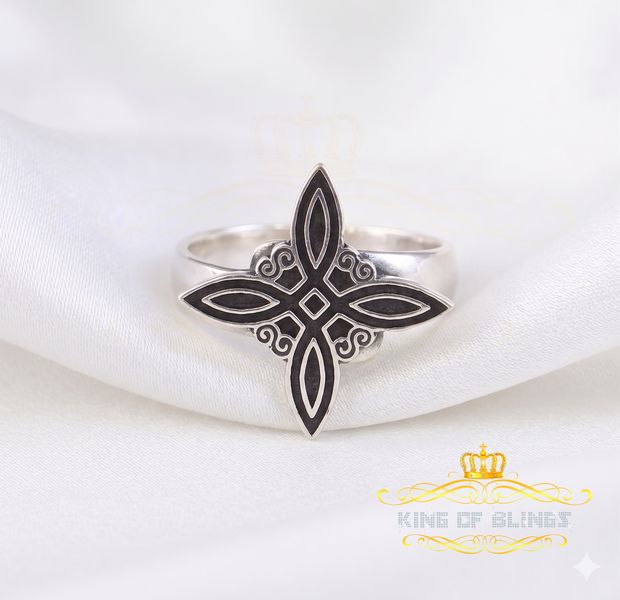 KING OF BLINGSWhite 925 Sterling Silver Witch Knot Geometric Style Women's Ring SZ 9