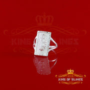 KING OF BLINGSOur Lady Guadalupe White 925 Silver Virgin Merry Protection Shield Ring SZ 7 KING OF BLINGS