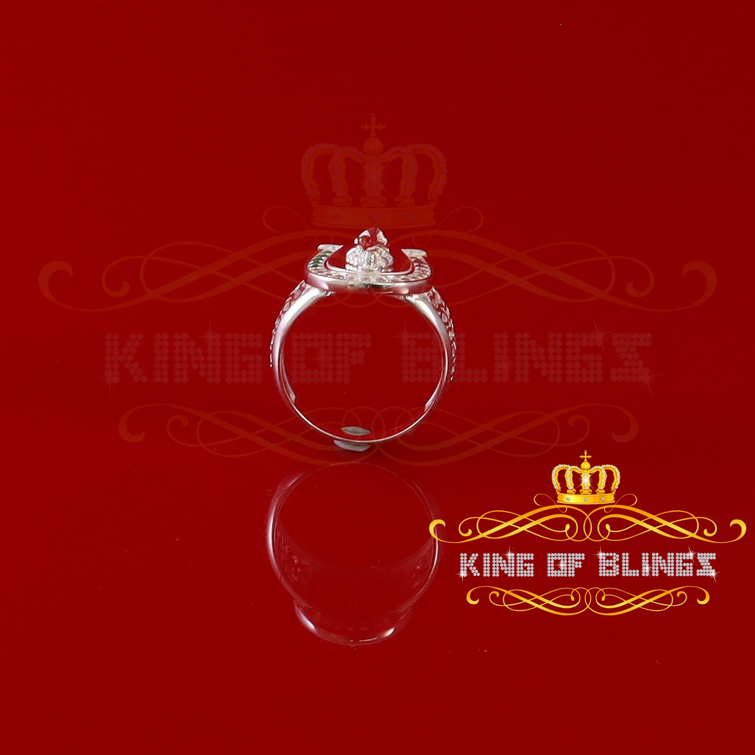 KING OF BLINGSReligious White 925 Sterling Silver St. Benedict Exorcism Women/Men's Ring SZ 7 KING OF BLINGS