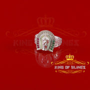 KING OF BLINGSReligious White 925 Sterling Silver St. Benedict Exorcism Women/Men's Ring SZ 7 KING OF BLINGS