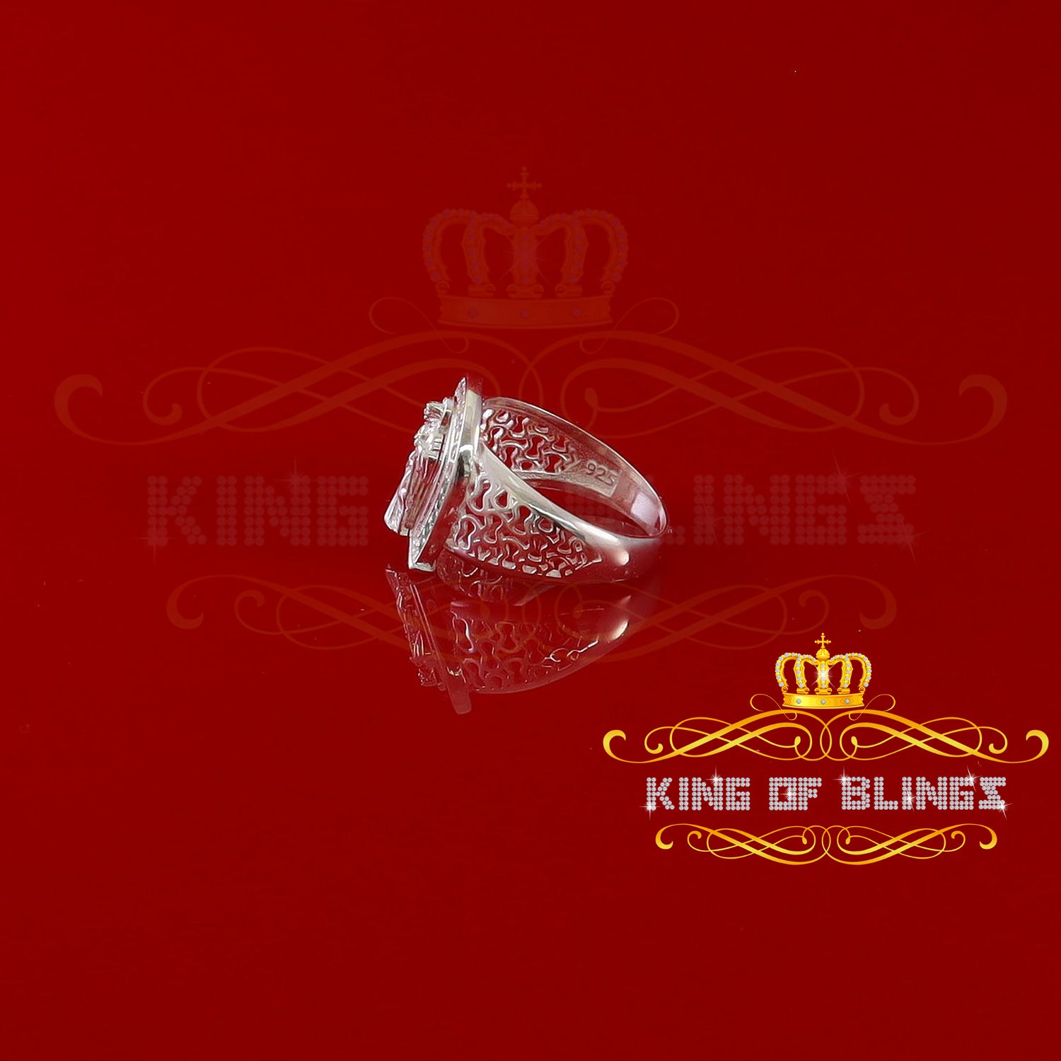KING OF BLINGSReligious White 925 Sterling Silver St. Benedict Exorcism Women/Men's Ring SZ 7 KING OF BLINGS