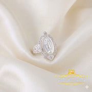 King Of Bling'sWhite 925 Silver Saint Jude Thaddeus CZ Women's Medallion Religious Ring SZ 6 KING OF BLINGS