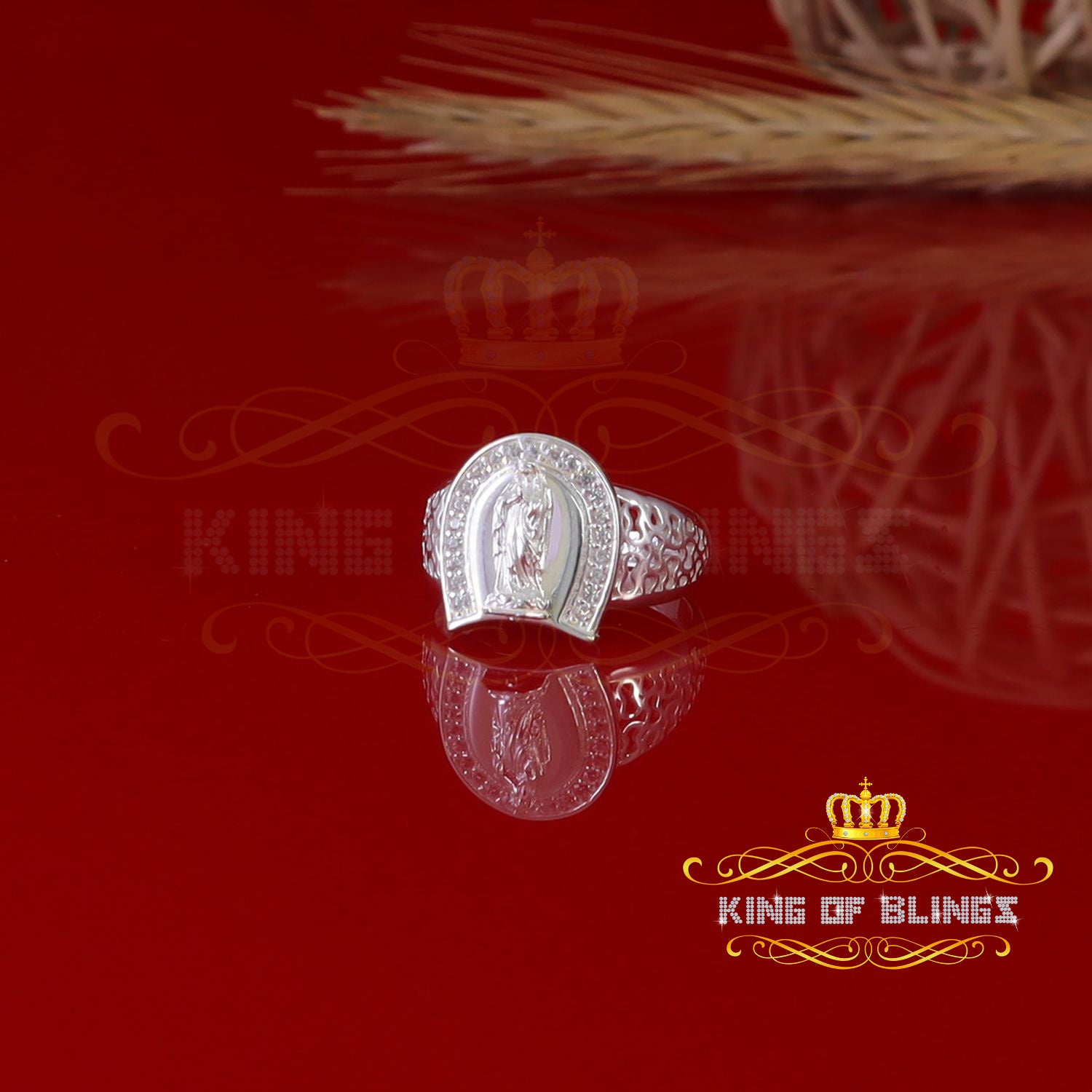 KING OF BLINGSWhite 925 Sterling Silver St Jude Thaddeus Women's /women Religious Ring SZ 7 KING OF BLINGS