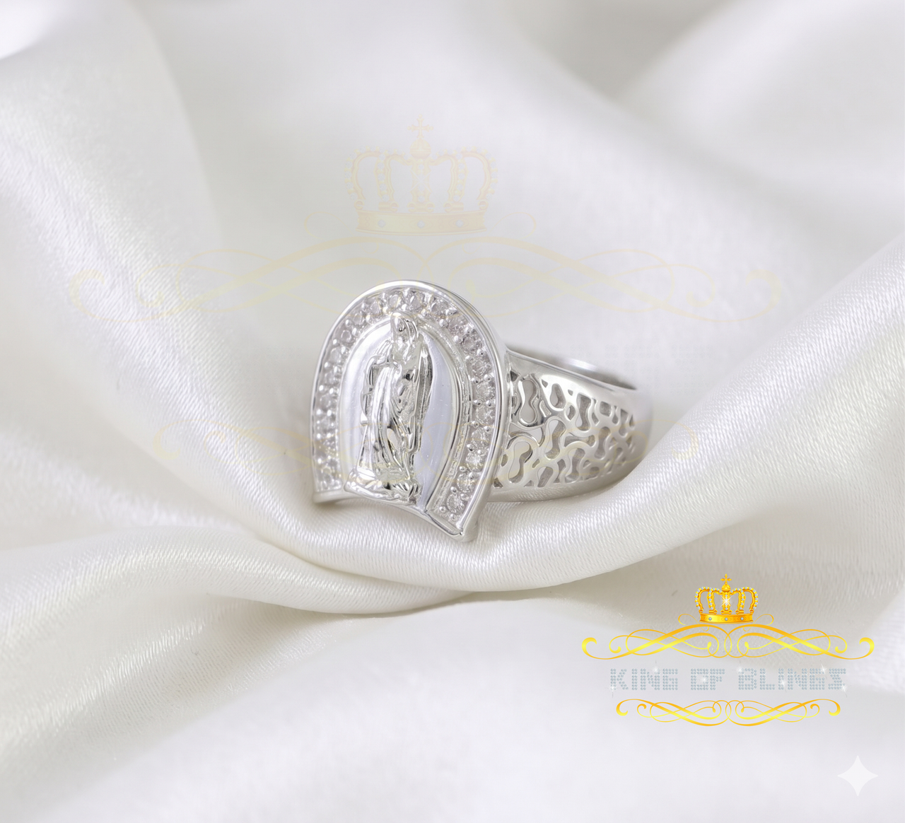 KING OF BLINGSWhite 925 Sterling Silver St Jude Thaddeus Women's /women Religious Ring SZ 7