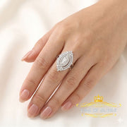 King Of Bling's925 Silver White CZ Stone Blessed Virgin Mary Miraculous Medal Women Ring SZ 7.5 KING OF BLINGS
