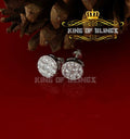King of Blings- 3.02ct Cubic Zirconia 925 White Sterling Silver Hip Hop Round Earring for Ladies KING OF BLINGS
