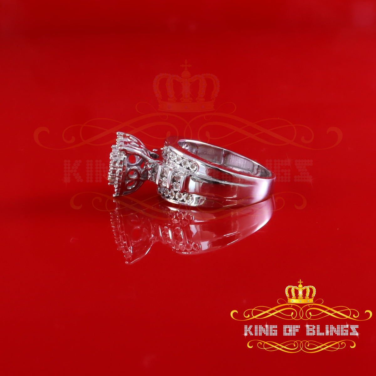 King Of Bling's New Cindarella Heart Ring SZ 7 Real Diamond 0.25ct White 925 Silver for Women King of Blings