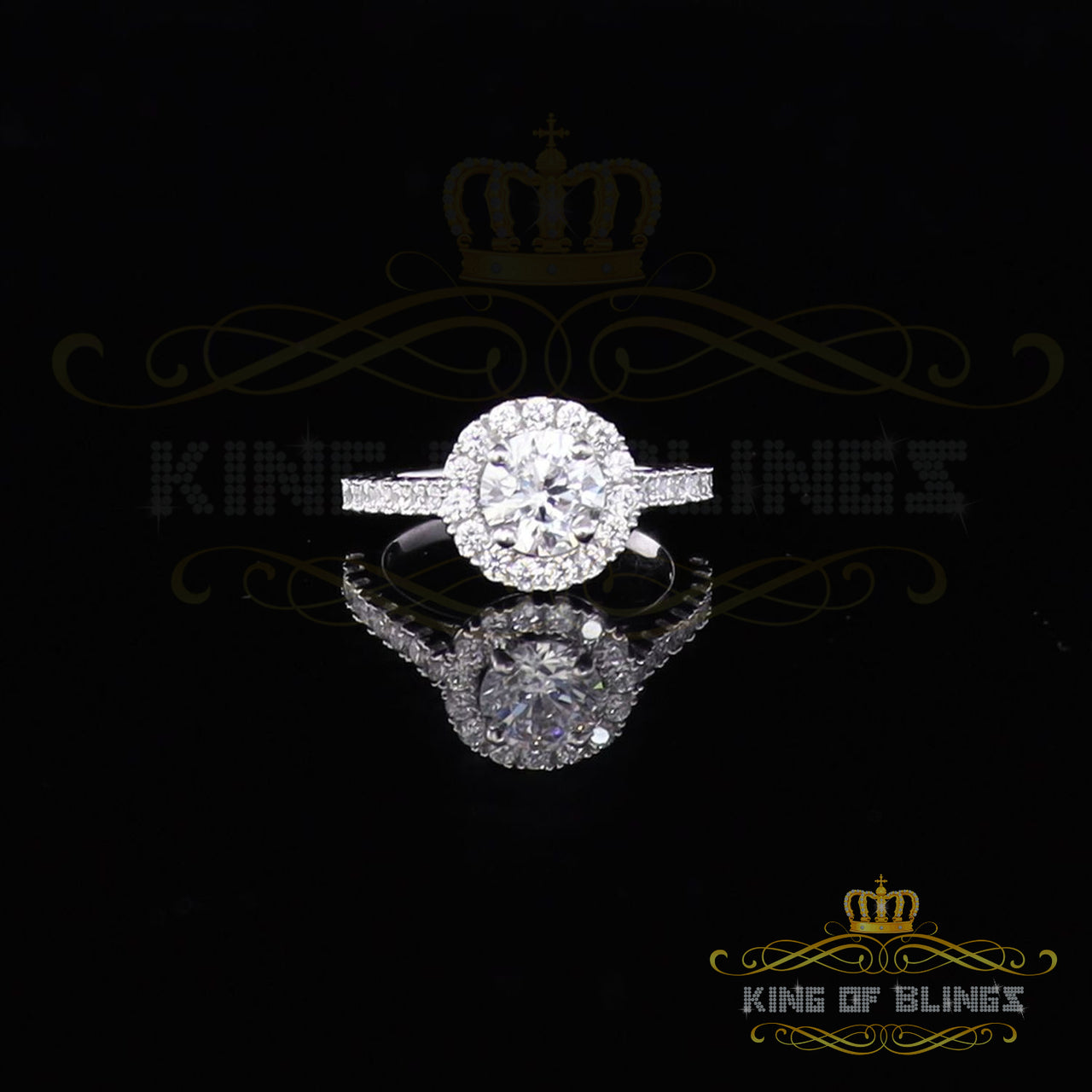 King Of Bling's925 Sterling White Silver Flower 7 stone -Shaped 4.20ct CZ Womens Ring Size 7