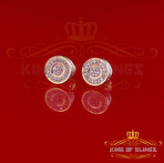 King Of Bling's 10K Real Yellow Gold Real Diamond 0.15CT Men's/Women's Round Stud Micro Earring KING OF BLINGS