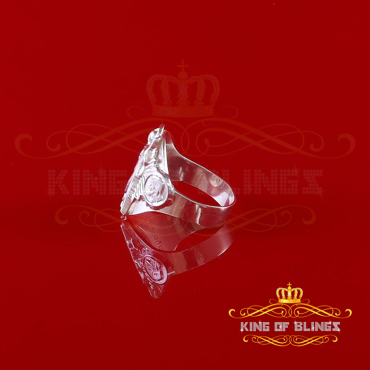 KING OF BLINGSWhite 925 Sterling Silver St Jude Thaddeus Women's /women Religious Ring SZ 7