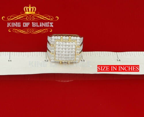 King Of Bling's 5.30ct Cubic Zirconia Yellow Hip Hop Square Men's Adjustable Ring From SZ 8 to 10 KING OF BLINGS