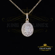 King Of Bling's 925 Sterling Yellow Silver 1.00ct VVS D CLr. Moissanite Oval Pendant for Womens KING OF BLINGS