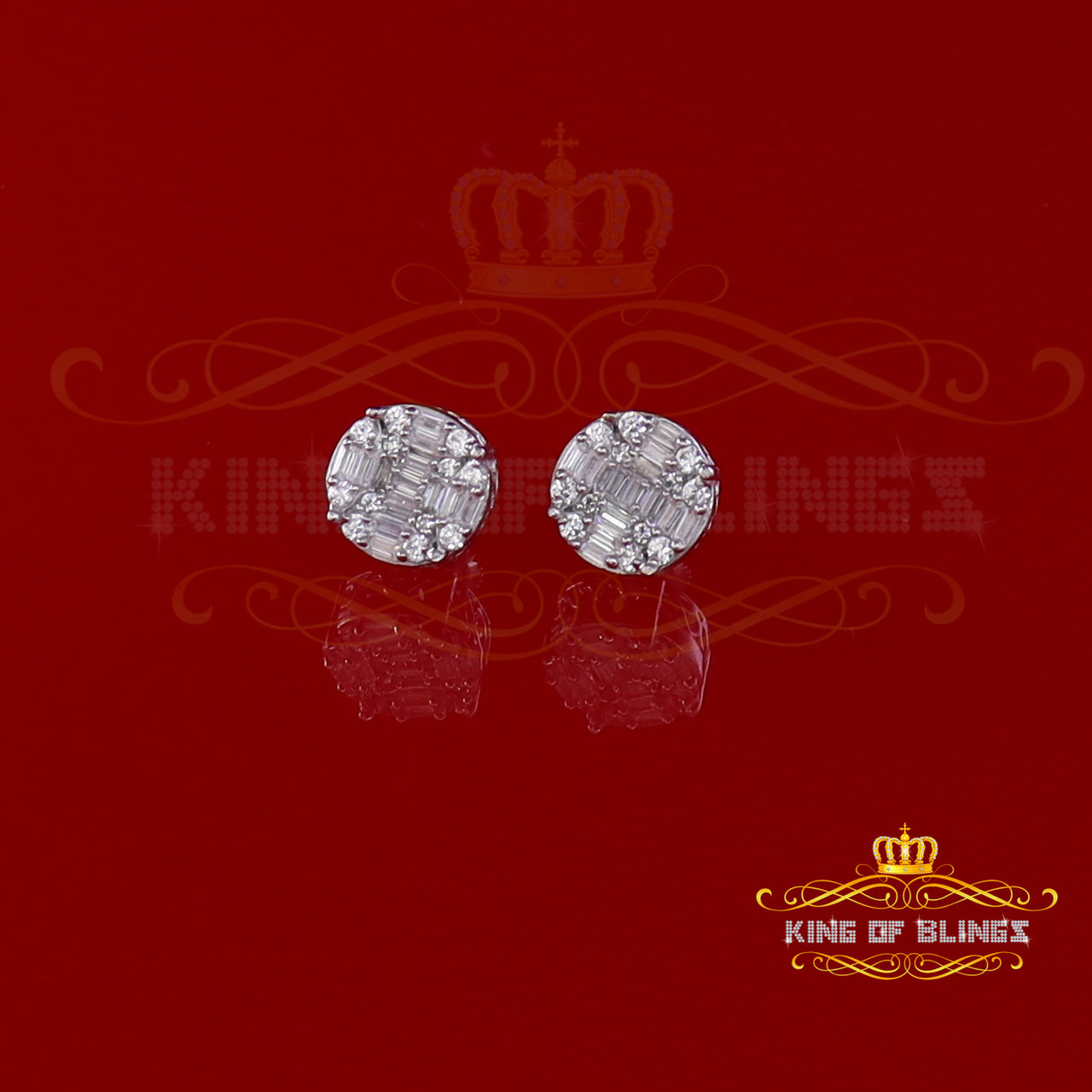 King of Bling's Hip Hop White 925 Silver 1.06ct Cubic Zirconia Women's & Men's style Earrings