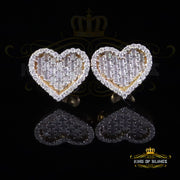 King  of Bling's 925 Yellow Silver 1.00ct VVS 'D' Moissanite Heart Stud Earring Men's/Womens KING OF BLINGS