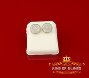 King of Bling's Elegant Yellow 925 Silver Screw Back 0.69ct Cubic Zirconia Round Women Earrings KING OF BLINGS