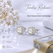King Of Bling's 0.10ct Diamond 925 Sterling Silver White For Men's/Women's Stud Round Earrings KING OF BLINGS