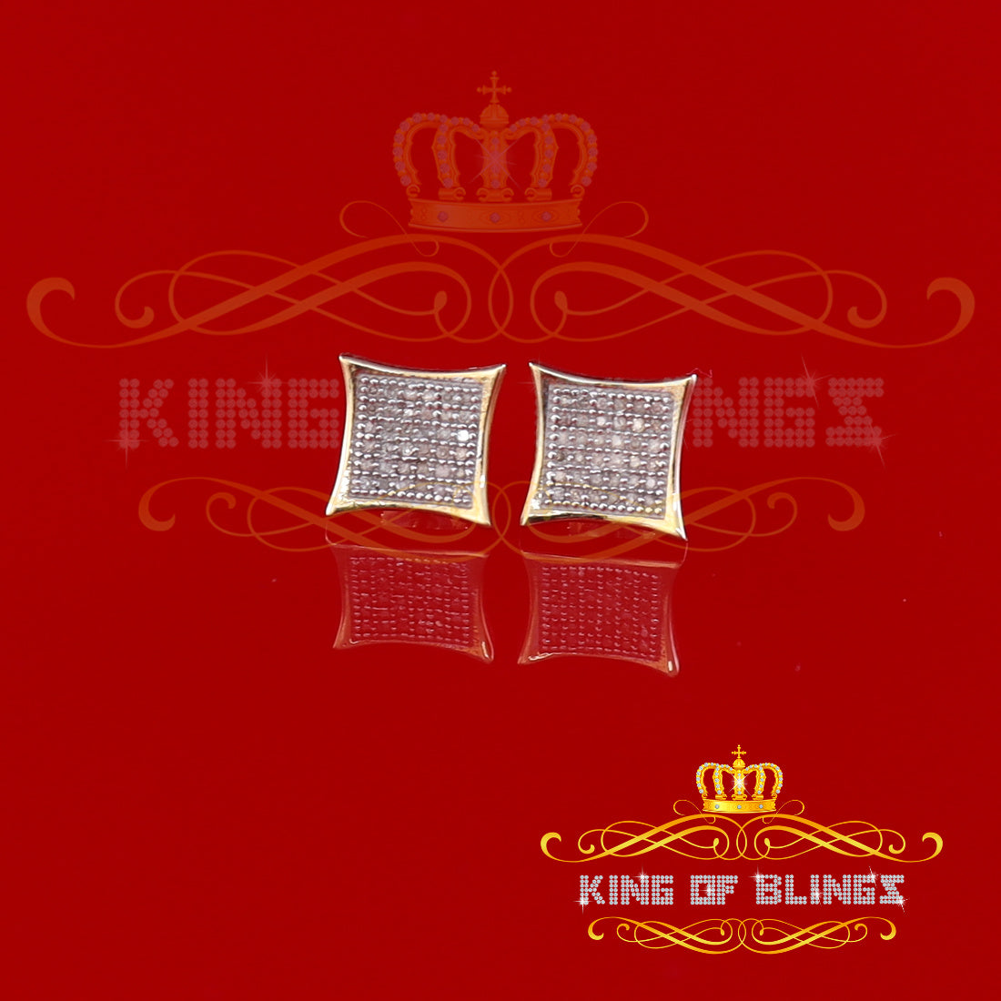 King of Blings-Aretes Para Hombre 925 Silver 0.20ct Diamond Women's & Men's Yellow Kite Earring