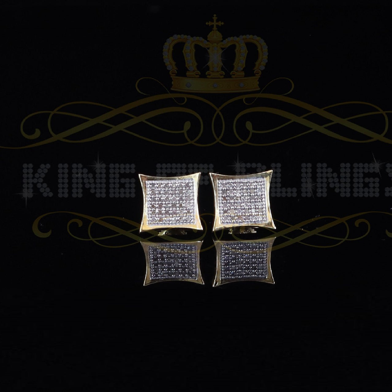 King of Blings-Aretes Para Hombre 925 Silver 0.20ct Diamond Women's & Men's Yellow Kite Earring