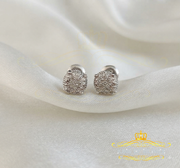 King Of Bling's 0.05ct Real Diamond 925 Sterling Silver White For Men's & Women's Round Earring KING OF BLINGS