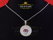 King Of Bling's 2.00ct Moissanite White 925 Silver Gamble Lucky 777 W/Dice Horse Shoes Pendant KING OF BLINGS