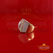 King of Bling's Men's/Womens 925 Yellow Silver 4.00ct VVS 'D' Moissanite 3D Square Rings Size 10 King of Blings