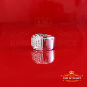 King Of Bling's Real 0.25ct Diamond 925 White Sterling Silver Engagement Round Men Ring Size10 King of Blings