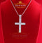 White Sterling Silver Baguette CROSS Shape Pendant with 11.84ct Cubic Zirconia KING OF BLINGS
