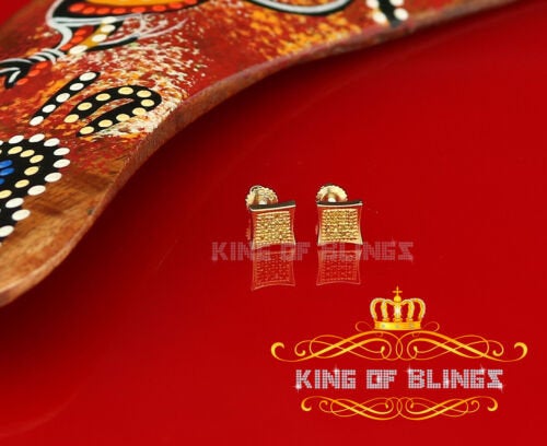 King of Blings-0.10ct Diamond 925 Sterling Silver Yellow Stud Women's/ Men's kite Charm Earring