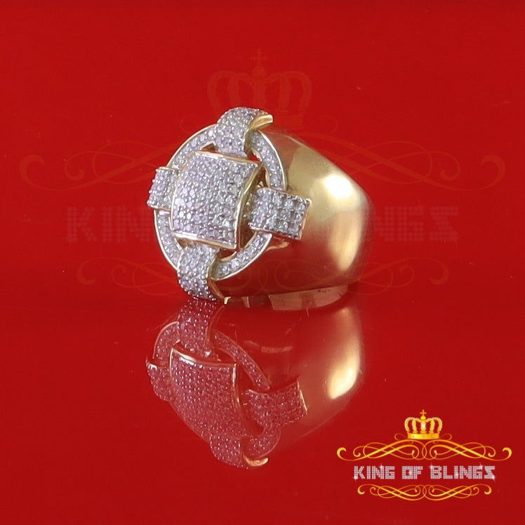 King Of Bling's 925 Sterling Yellow Silver Square 3.80ct Cubic Zirconia Womens Ring Size 10
