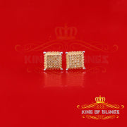 King Of Bling's 0.15ct Diamond Square Stud Earrings For Women White 925 Sterling Silver For Men KING OF BLINGS